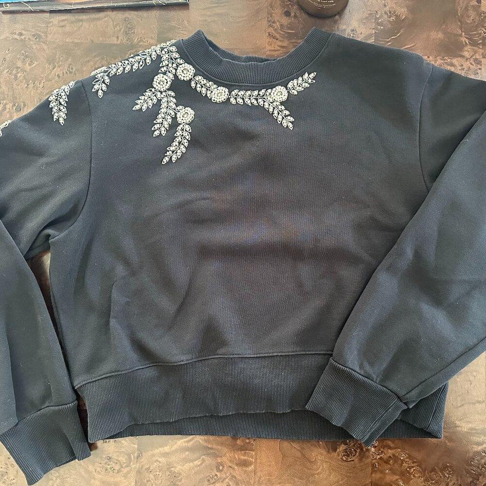 Sandro Black Embellished Crewneck Sweater - Picture 2 of 5